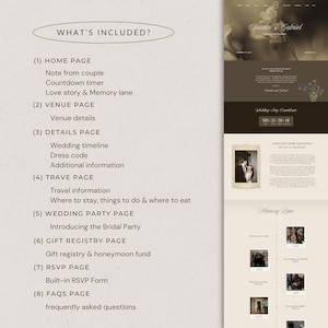 Vintage Wedding Website Template, Elegant Old Money Canva Design (RSVP Included) - V01 image 5