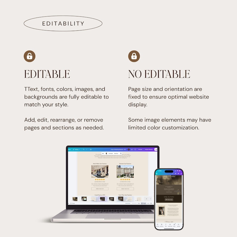 Vintage Wedding Website Template, Elegant Old Money Canva Design (RSVP Included) - V01 image 9