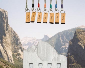 Half Dome Yosemite Key Holder with 2 Climbing Keychains Bundle