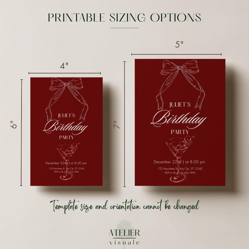 Editable Birthday Party Invitation, 21st Birthday, Cocktail Dinner ...