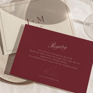 Editable Registry Card, Gift Registry, Elegant Wedding, Canva Template (5x3.5 Printable)