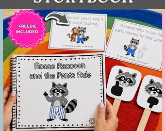 Body Safety Social Story for Kids | Raccoon, Saying No, Pants On  (Digital Download)