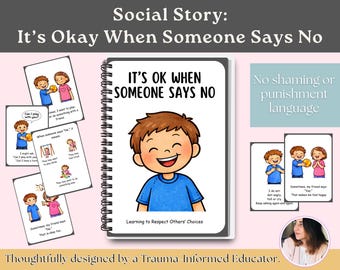Saying No Social Story for Kids | Consent & Body Boundaries | Accepting No from Others | Social Skills Printable PDF