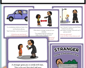 Stranger Danger Scenario Cards for Kids | Body Safety Discussion Prompts (Digital Download)