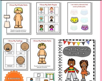 Body Safety Busy Book Binder for Preschool | Printable Safety Activities | Safe Touch, Private Parts, Safe People and Safety Voice