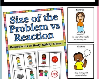 Boundary Awareness Game | Size of the Problem SEL Activity | Size of the Problem vs Reaction (PDF)