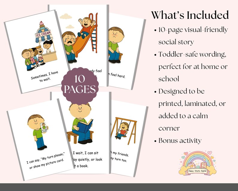 Waiting My Turn Social Story Printable | Autism, Preschool, Toddler ...