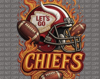 Chiefs Football Patch PNG SVG – 3D Embroidered Gameday Design (Digital Download)