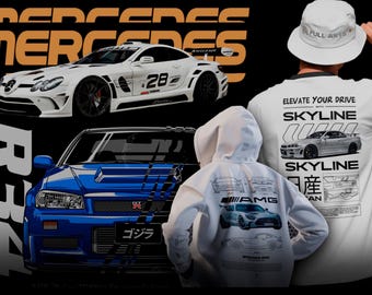 1000+ auto-T-shirtontwerpbundel + 500 mock-ups, png-bestand (png) | JDM, Muscle & Supercar Graphics Pack, Streetwear-ontwerpen voor auto's, commercieel gebruik