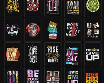 1000+ typografie SVG PNG-bundel, retro vintage citaatontwerpen, grappige sarcastische T-shirtontwerpen, commercieel gebruik digitale download
