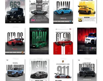 1000+ Car Art Bundle, Automotive Poster Collection, Supercar Wall Art, Car Garage Decor, Sports Car Prints, Printable Digital Download