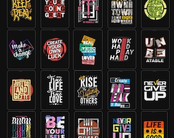 5000+ typografieontwerpbundel SVG PNG | Retro vintage citaat ontwerpen voor T-shirts | POD-bundel voor commercieel gebruik