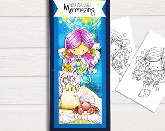 You are just Mermazing, Mermaid, Slimline Card