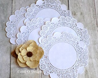 5" White Paper Doilies, Wedding, Packages, Lace Paper Doilies, 50 Count