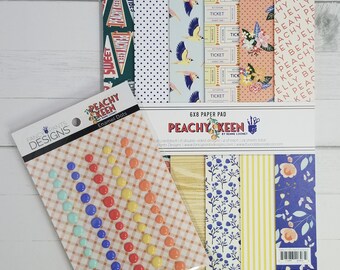 Fancy Pants Designs, Peachy Keen, 6x8 Paper Pad, Enamel Dots