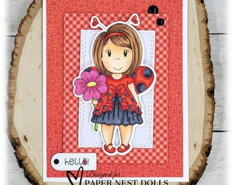 Hello, Ladybug, Ladybug Girl, Spring Card