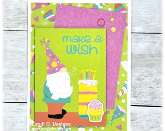 Make a Wish, Gnome, Birthday Card