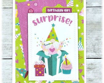 Surprise, Gnome, Birthday Card