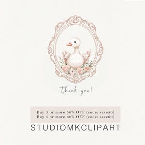 Romantic baby goose nursery clipart collection in soft blush and cream watercolor style