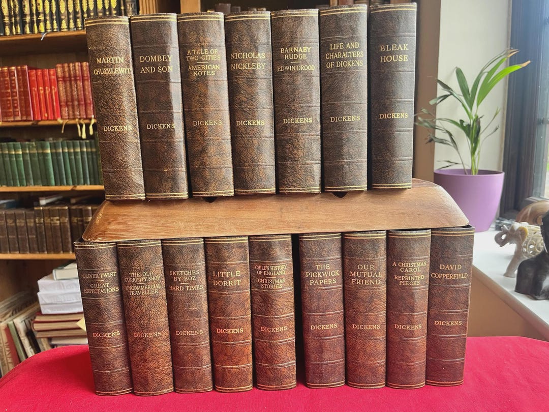 Vintage Charles Dickens Book, Odhams Press Faux Leather, C1930s
