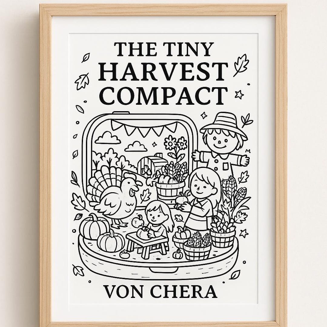The Tiny Harvest Compact Coloring Book | Fall Mini Coloring Book for ...