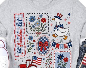 Vaterhafte Gans PNG Rot-weiße und Honk-Land-Hemd-Design Adrette Gänse-Sublimation