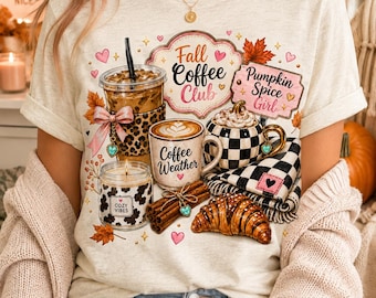 Fall Coffee Club PNG, Pumpkin Spice Girl Design, Cozy Leopard Coffee Sublimation