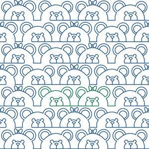 Peekaboo Teddy - Digital Longarm Quilting Design
