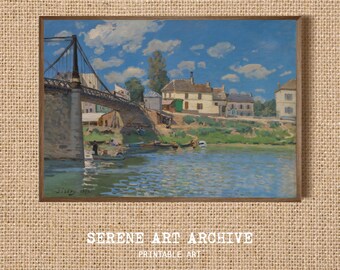 Alfred Sisley Print: the Bridge at Villeneuve-la-garenne