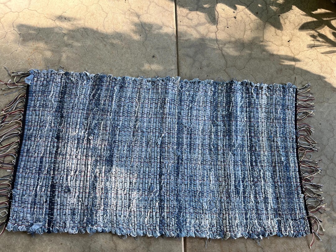 Denim Rug Upcycle Rug Jean Rug Handmade Rug Blue Jean Rug - Etsy