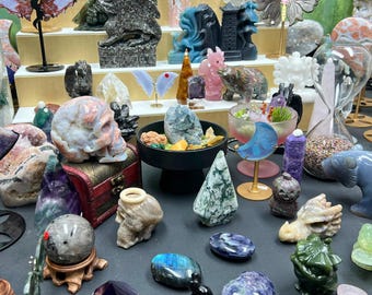 Crystal Mystery Box,KIKI's Festival Crystal Surprise Box,Mix Quartz, Carved Rocks & Minerals