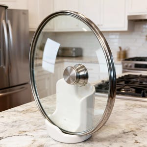 Soporte para cucharas de cerámica/Soporte para tapas de ollas/Soporte para utensilios 2 en 1/Organizador de encimera