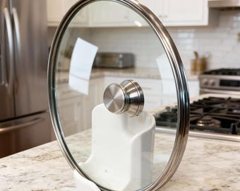 Ceramic Spoon Rest|Pot Lid Holder|2-in-1 Utensil Rest Stand|Countertop Organizer