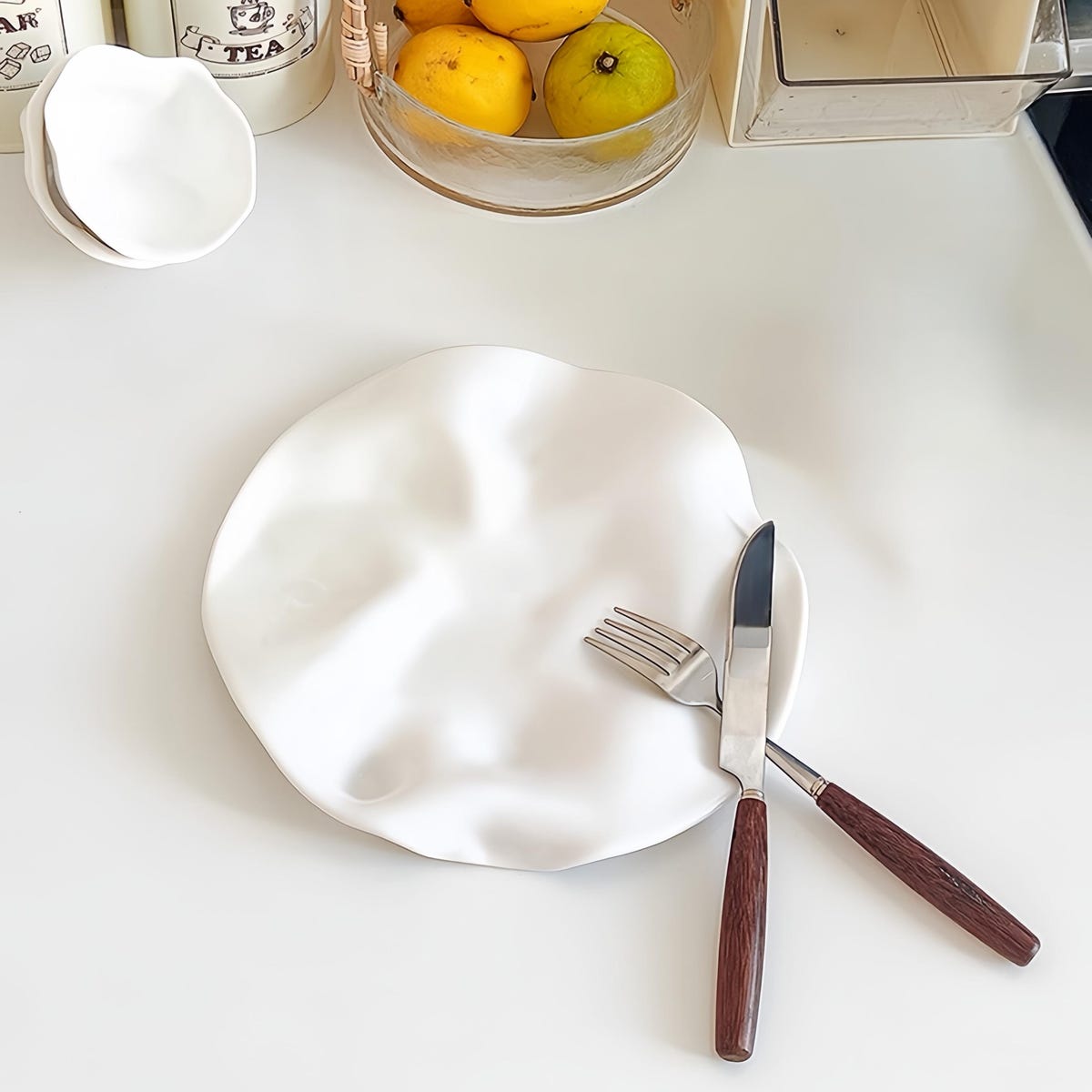 Organic Ceramic Plate — Irregular Wavy Dish for Sashimi, Condiments & Small Plates - Etsy