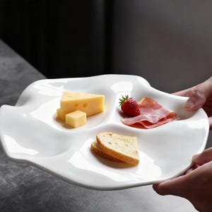 Organic Ceramic Plate — irregular Wavy Dish for Sashimi, Condiments & Small Plates