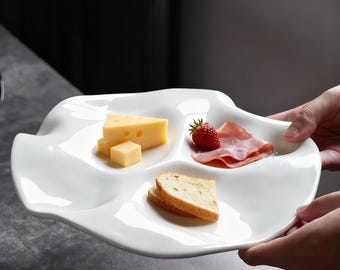 Organic Ceramic Plate — irregular Wavy Dish for Sashimi, Condiments & Small Plates