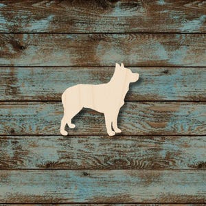 Australian Stumpy Tail Cattle Dog Wood Cutout Heeler Breed Shape Unfinished Wooden Blank DIY Craft Farm Dog Decor Laser Cut Wood Sign