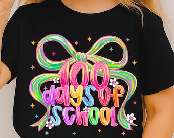 100 dagen school png, potloodcoquette striksublimatie, leraar 100 dagen slimmer ontwerp, meisjesschoolshirt digitale download