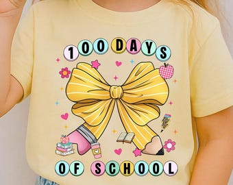 100 Days of School Coquette Bow PNG, Teacher Design (Digital Download)