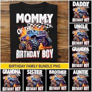 The Birthday Boys Monster Truck Family Matching Birthday Png Design(Digital Download)
