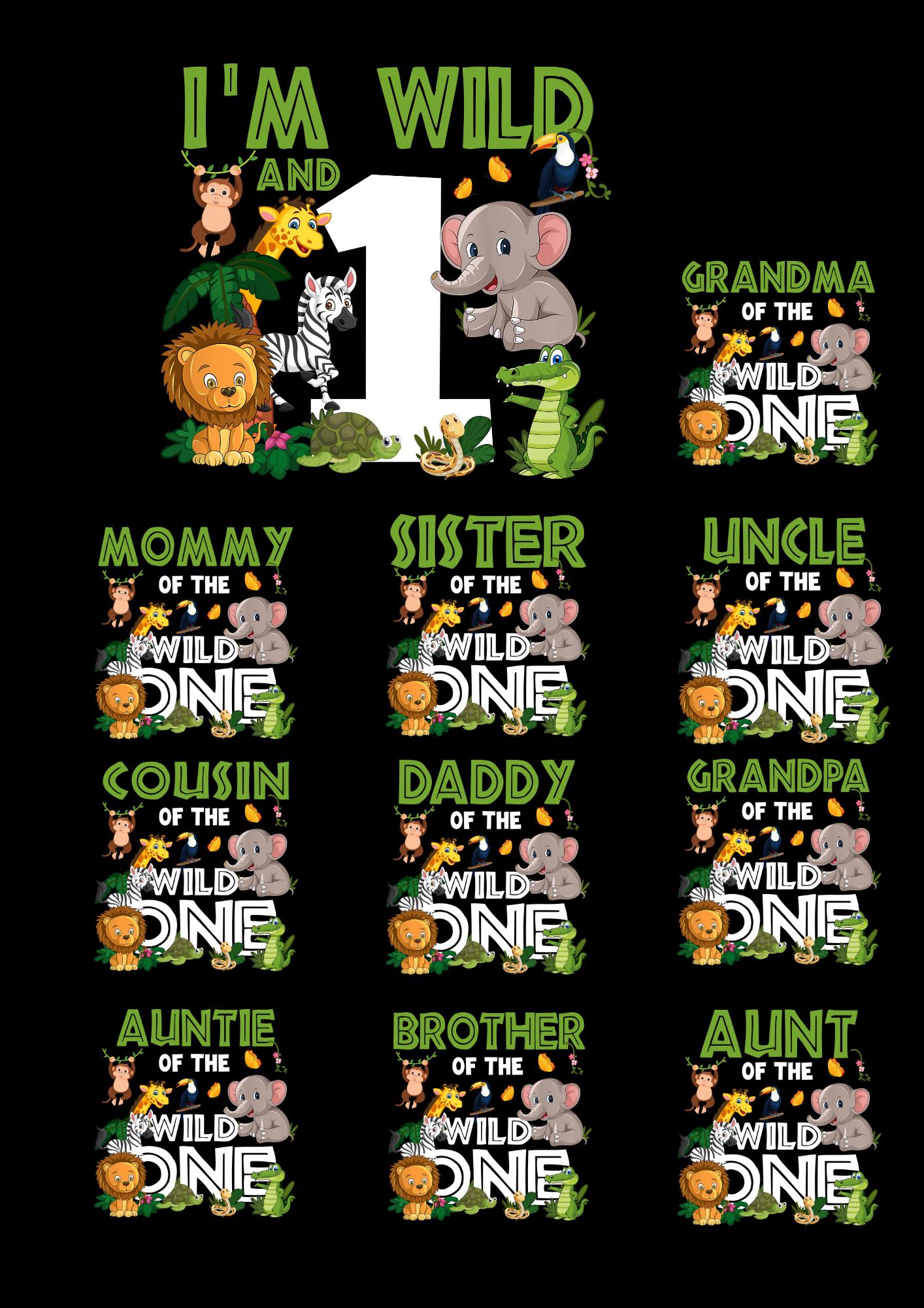 Wild One Birthday Safari Animals PNG Bundle (digital Download) - Etsy