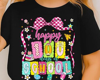 Happy 100 Days of School Bow Png, 100 Days of School Png, 100th Day of School Coquette Png, Teacher Png, Digital Download