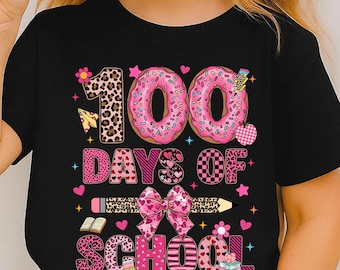 Coquette 100 dagen school png, preppy roze strik 100 dagen school shirt png, Little Miss 100 dagen slimmer png, trendy digitale download