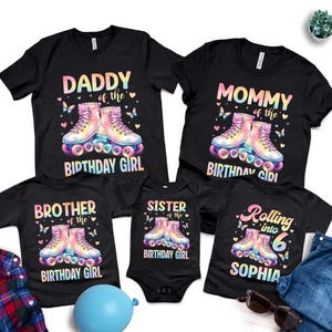 Roller Skate Birthday Girl Shirt, Matching Family Roller Skating Tee