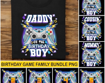 Bundle Family Of The Birthday Boy Matching Video Game Birthday Party Png (Digital Download)