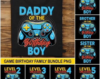 Bundle Family Of The Birthday Boy Matching Video Game Birthday Party Png (Digital Download)