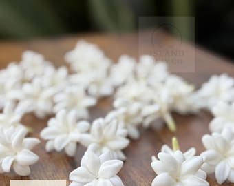 White Pikake Jasmine Clay Flowers for Jewelry Making | Handcrafted Thai Clay Beads by Island Clay Co. | Hawaiian Craft Supplies
