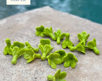 Fleurs étoilées Pakalana vert émeraude | Fleurs hawaïennes en argile pour la fabrication de colliers de bijoux