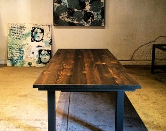 Dark conference table | large dining | made in Dtla