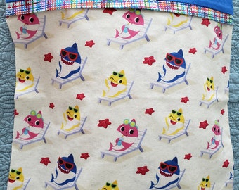 Child's baby shark pillowcase